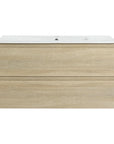 Wall-Mounted Bathroom Vanity with Ceramic Sink and Soft Close Drawers size: 36 X 18