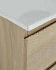 Wall-Mounted Bathroom Vanity with Ceramic Sink and Soft Close Drawers size: 36 X 18