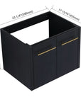 24" bathroom vanity no sink dimensions diagram black chestnut cabinet base | Ace Decor