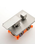 Front view of the solid brass 3-way shower diverter valve body.