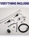Harbor Series chrome bathroom faucet package including sprayer, handles, hoses and hardware