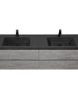 Grey floating vanity 70 x 19 with dual integrated sinks | Ace Decor