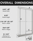 48" x 70" Strong Framed Shower Door with 6mm Tempered Glass in Chrome - No Leaks, No Wobble