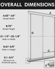 54" x 70" Strong Framed Shower Door with 6mm Tempered Glass in Chrome - No Leaks, No Wobble