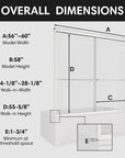 Montra Series 60" W x 58" H Chrome Framed Double Sliding Bathtub Shower Doors