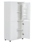 62”(H) Freestanding Bathroom Floor Storage Cabinet, 4 Adjustable Shelves