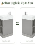 Bathroom Vanity Cabinet with Sink Two-tier Shelf COLOR:grey