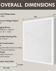Single-door medicine cabinet overall dimensions and specifications illustration.