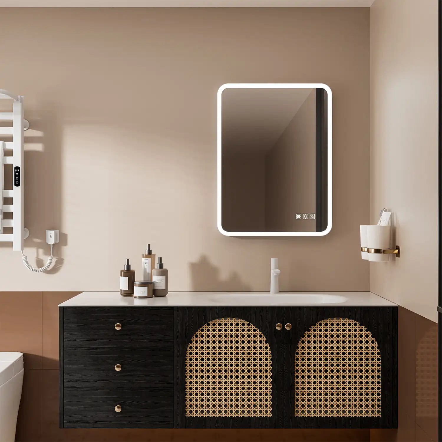 24"x32" Rectangular Framed Dimmable Anti-Fog LED Wall Bathroom Vanity Mirror