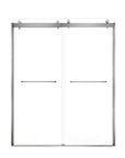 Sliding shower doors brushed nickel, frameless design, size 60 x 74 | Ace Decor