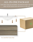 Oakmere Series 42" Ash Grey Bathroom Floating Vanity with Resin Sink & 2 Soft-Close Drawers