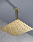 Installation view of the Lorton 12" brushed gold rain shower head.