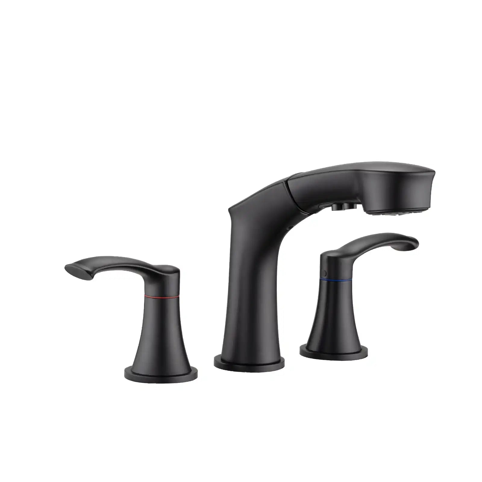 Harbor Series Black Faucet Bathroom – Pull-Out Sprayer with 2 Handles