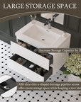 Oakmere Series 30" White Bathroom Floating Vanity with Resin Sink & 2 Soft-Close Drawers