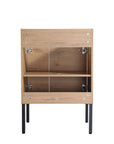 24" freestanding bathroom vanity with sink showing back structure and internal storage layout | Ace Decor