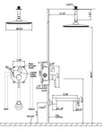 Norrin Series Wall-Mounted Shower Head & Valve Set with Tub Spout