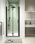 AeroFold Series 36" x 72" Matte Black Semi-Frameless Bi-Fold Shower Door