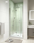 34" x 72" Chrome Semi-Frameless Bi-Fold Shower Door