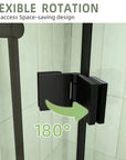 32" x 72" Matte Black Semi-Frameless Bi-Fold Shower Door