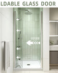 34" x 72" Chrome Semi-Frameless Bi-Fold Shower Door