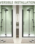 32" x 72" Matte Black Semi-Frameless Bi-Fold Shower Door