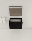 Noirline Series 30" bathroom floating vanity base without sink top view.