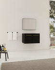 Noirline 30" bathroom vanity without sink modern minimalist bathroom full scene view.