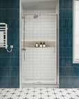 Front view of framed 32 inch shower door with pivot hinge, size 32 x 72 | Ace Decor