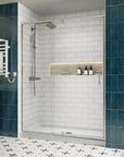 Side view of modern bathroom with watertight shower enclosure, model size 60 x 71 | Ace Decor