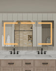 Pro Shower 48x30/60x30 LED Medicine Cabinet illuminated with warm light color temperature.