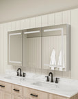Side view of wall-mounted Pro Shower 48x30/60x30 Rectangular LED Medicine Cabinet.