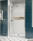 Model dimensions of 36x72 semi-frameless pivot shower door with height, width, and entry measurements.