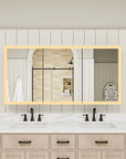 Three-door medicine cabinet with natural light effect