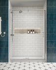 Front view of framed pivot shower doors, watertight shower enclosures size 54 x 71 | Ace Decor
