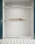76 x 76 brushed nickel buy frameless shower doors front view showcasing modern minimalist bathroom design and clear glass panels | Ace Decor