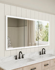 Recessed three-door LED mirror medicine cabinet installation view