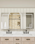 Pro Shower 48x30/60x30 LED Medicine Cabinet with lights turned off in bathroom setting.