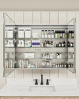 Pro Shower 36x30 LED Medicine Cabinet with door open.
