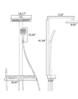 Auden Series 41" Thermostatic Shower Panel with 4-Way Function