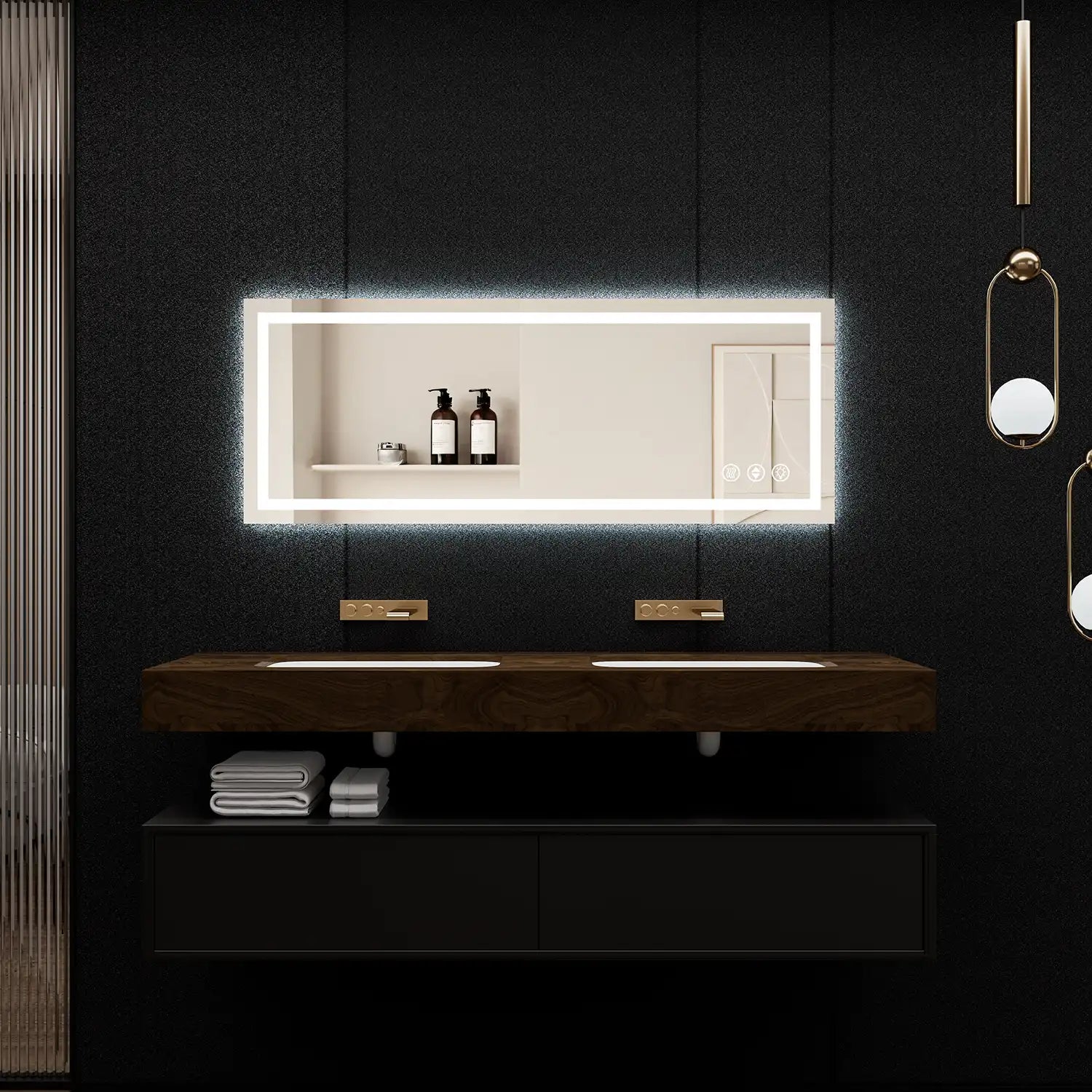 32"*84" Adjustable LED Bathroom Vanity Mirror with Brightness Memory – Anti Fog