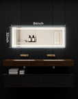 32"*84" Adjustable LED Bathroom Vanity Mirror with Brightness Memory – Anti Fog