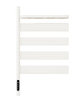 white heated towel rack 18 x 30 with foldable shelf | Ace Decor