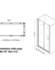 AeroFold Series 36" x 72" Chrome Semi-Frameless Bi-Fold Shower Door