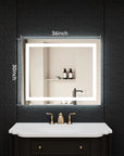 LuxeGlow Series 36"x30" Smart LED Mirror – Anti-Fog, Memory & Adjustable Lighting