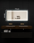 36"*77" Adjustable LED Bathroom Vanity Mirror with Brightness Memory – Anti Fog