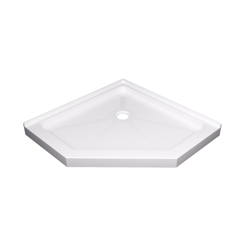 36" x 36" Durable Glasstone Shower Base with Anti-Skid & Stainless Steel Drain Cover