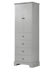 68” Bathroom Linen Cabinet – Tall Storage with Adjustable Shelves & Deep Drawers