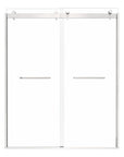 60'' x 74'' Sliding Semi-Frameless Glass Shower Doors in Brushed Nickel - 8mm Thick, Bypass Entry