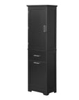 Valmor 68.1” Tall Bathroom Storage Cabinet in Black.