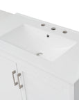 Ceramic sink basin on a 36-inch double freestanding bathroom vanity, featuring modern white finish and durable design | Ace Decor